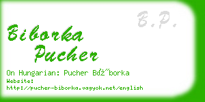 biborka pucher business card